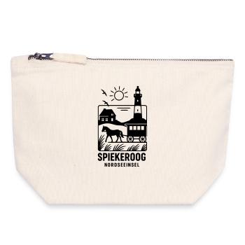Spiekeroog Island Recreation Holiday Silhouette - Canvas Zip Pouch 18 x 19 cm - nature - Front