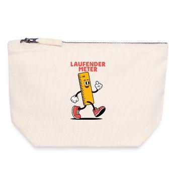 Funny Saying for Little Running Meter - Canvas Zip Pouch 18 x 19 cm - nature - Front