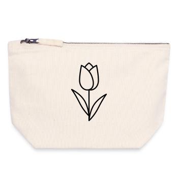Tulpe - Canvas Reißverschluss-Täschchen (18 x 19 cm) - Naturweiß - Vorne