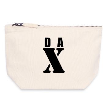 Dax – Conception du prénom | Typographie minimale - Pochette zippée en toile 18 x 19 cm - blanc naturel - Devant