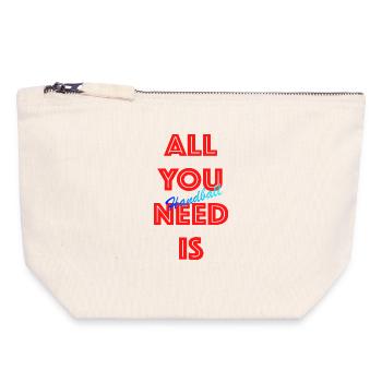 All You Need Is Handball (Rot) - Canvas Reißverschluss-Täschchen (18 x 19 cm) - Naturweiß - Vorne