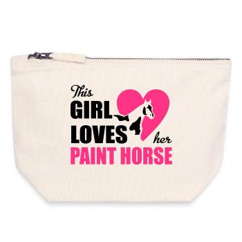 6254398 129692105 Paint Horse - Pochette zippée en toile 18 x 19 cm - blanc naturel - Devant