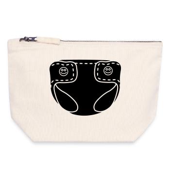 Couche bébé - Pochette zippée en toile 18 x 19 cm - blanc naturel - Devant