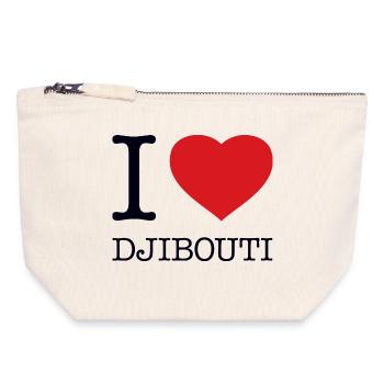 I LOVE DJIBOUTI Dschibuti - Canvas Reißverschluss-Täschchen (18 x 19 cm) - Naturweiß - Vorne