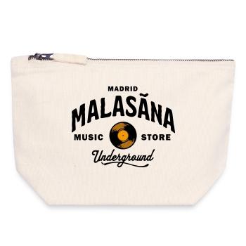 Madrid Malasaña Music Store Underground - Vintage - Canvas Zip Pouch 18 x 19 cm - nature - Front