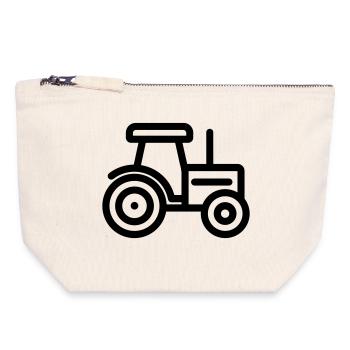 Traktor - Canvas Reißverschluss-Täschchen (18 x 19 cm) - Naturweiß - Vorne