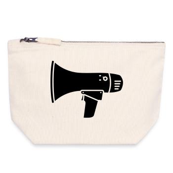 Megaphone loud demo ultras - Canvas Zip Pouch 18 x 19 cm - nature - Front