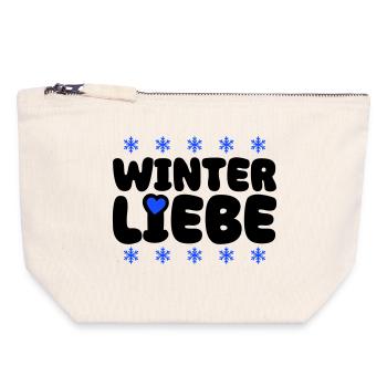Winter Love Heart - Canvas Zip Pouch 18 x 19 cm - nature - Front