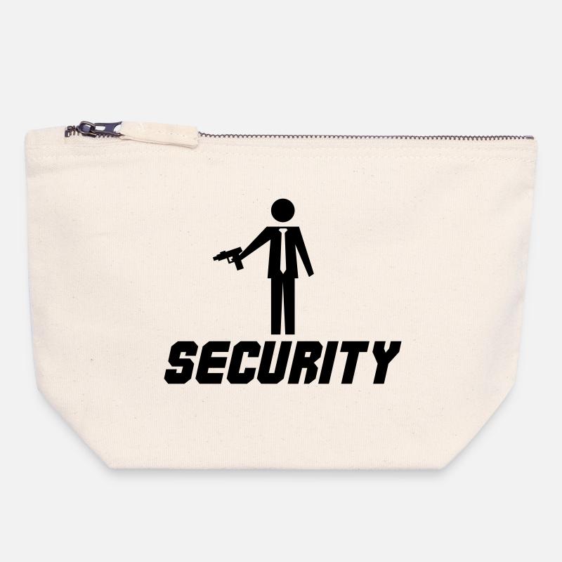 Sécurité - Pochette zippée en toile 18 x 19 cm - blanc naturel