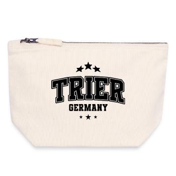 Trier Block Font Arch – Varsity Style - Canvas Zip Pouch 18 x 19 cm - nature - Front