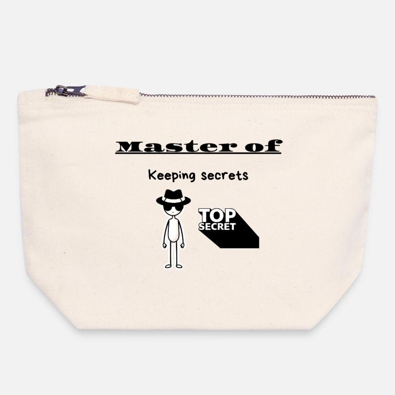 Master of Keeping secrets - Canvas Zip Pouch 18 x 19 cm - nature
