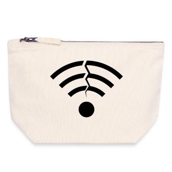 Broken Wi-Fi signal crack - Canvas Zip Pouch 18 x 19 cm - nature - Front