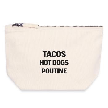 Tacos Hot Dogs Poutine - Canvas Reißverschluss-Täschchen (18 x 19 cm) - Naturweiß - Vorne
