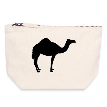 Kamel | Wüste | Dubai | Wüstenschiff - Pochette zippée en toile 18 x 19 cm - blanc naturel - Devant