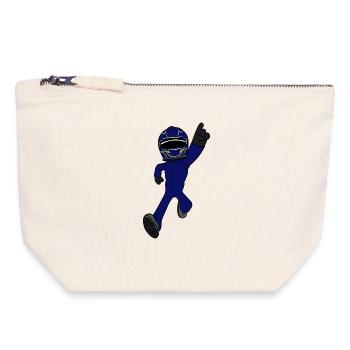pilote de course - Pochette zippée en toile 18 x 19 cm - blanc naturel - Devant