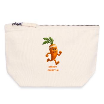 Carrot Sprint Cardio Humor Cartoon - Canvas Zip Pouch 18 x 19 cm - nature - Front