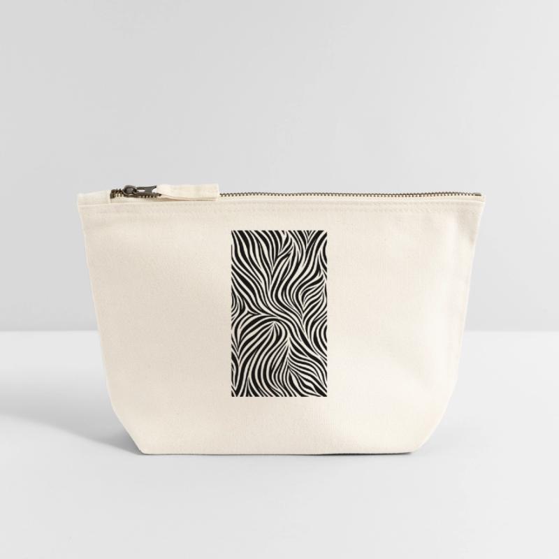 Zebra Stripe Zebra Pattern Stripe Black White Canvas Zip Pouch 18 x 19 cm