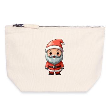 Santa Cartoon Charm - Canvas Reißverschluss-Täschchen (18 x 19 cm) - Naturweiß - Vorne
