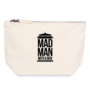 Mad man with a box - Canvas Zip Pouch 18 x 19 cm - nature - Front