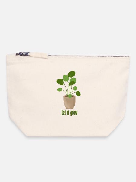 let it grow – Tellerpflanze - Canvas Reißverschluss-Täschchen (18 x 19 cm) - Naturweiß