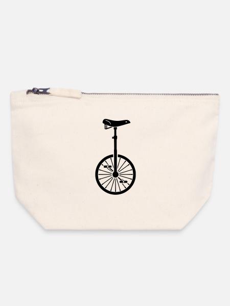 Einrad Fahrrad Zirkus Akrobatik - Canvas Reißverschluss-Täschchen (18 x 19 cm) - Naturweiß