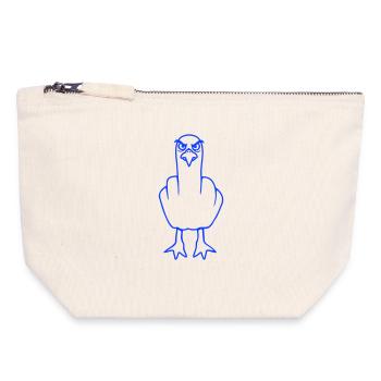 Möwe Mittelfinger Beleidigung Stinkefinger frech - Canvas Reißverschluss-Täschchen (18 x 19 cm) - Naturweiß - Vorne