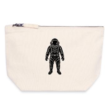 Astronaute - Pochette zippée en toile 18 x 19 cm - blanc naturel - Devant