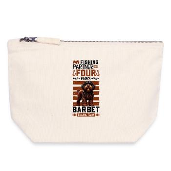 Fishing and French Water Dog - Canvas Zip Pouch 18 x 19 cm - nature - Front
