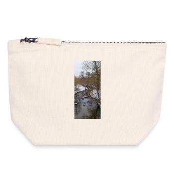 Winter river in the fog - Canvas Zip Pouch 18 x 19 cm - nature - Front