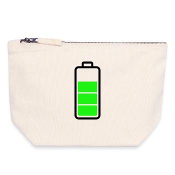 low battery - Canvas Zip Pouch 18 x 19 cm - nature - Front