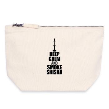 Keep Calm and Smoke Shisha Design - Canvas Zip Pouch 18 x 19 cm - nature - Front