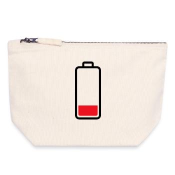 low battery - Canvas Zip Pouch 18 x 19 cm - nature - Front