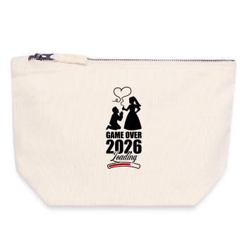 Game Over 2026 Hochzeit - Canvas Reißverschluss-Täschchen (18 x 19 cm) - Naturweiß - Vorne