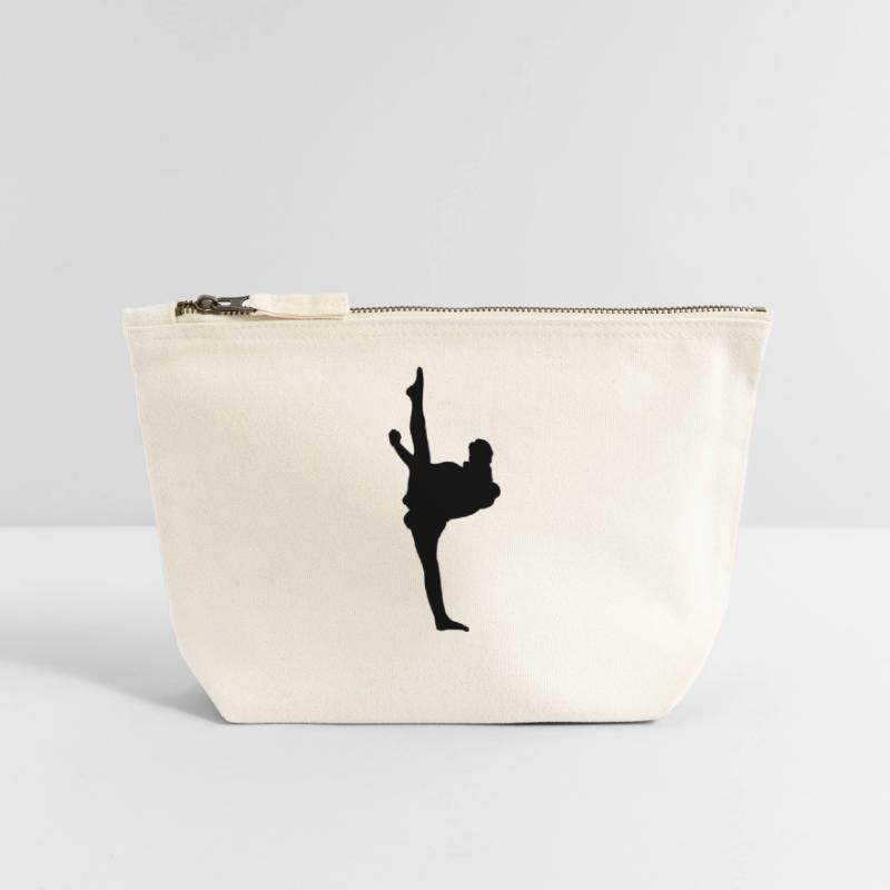 Karate oder Taekwondo High Kick Canvas Reißverschluss-Täschchen (18 x 19 cm)