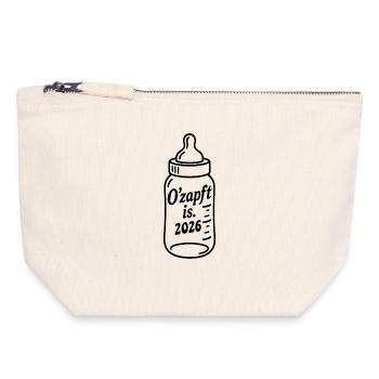 La boisson pour l’allaitement au biberon O’Zapft est en 2026 - Pochette zippée en toile 18 x 19 cm - blanc naturel - Devant