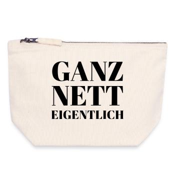 Ganz Nett Eigentlich - Canvas Reißverschluss-Täschchen (18 x 19 cm) - Naturweiß - Vorne