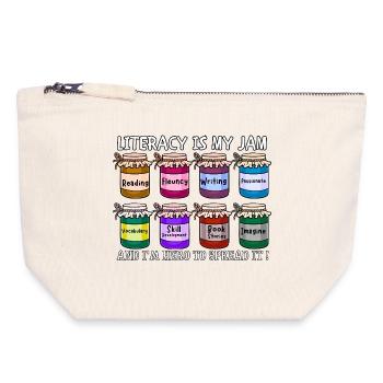 Teacher and creative ideal for book lovers - Canvas Zip Pouch 18 x 19 cm - nature - Front