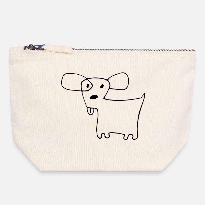 02 Doggie Shorts - Canvas Zip Pouch 18 x 19 cm - nature