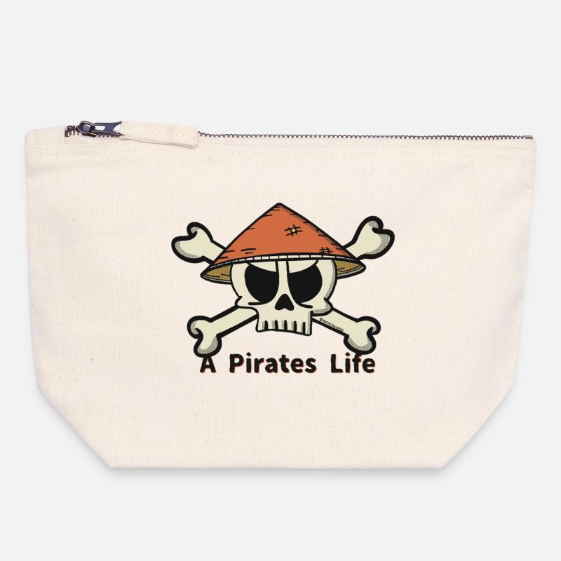 A Pirates Life logo - Canvas Zip Pouch 18 x 19 cm - nature
