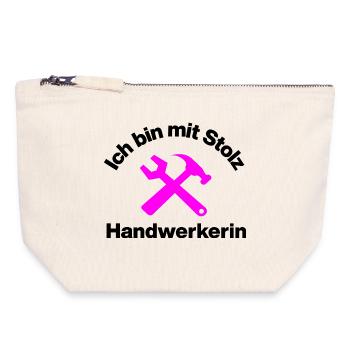 PROUDLY A CRAFTSWOMAN! WOMEN'S POWER CRAFTS - Canvas Zip Pouch 18 x 19 cm - nature - Front