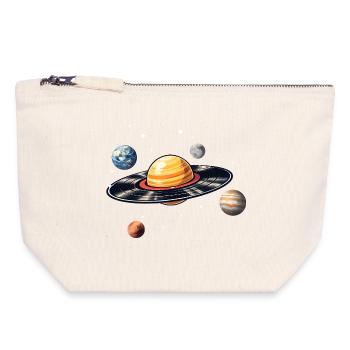 Records Planet in Space - Canvas Zip Pouch 18 x 19 cm - nature - Front