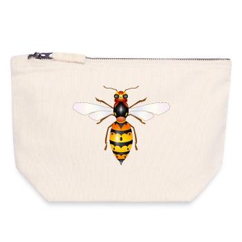Drawing of a fascinating hornet - Canvas Zip Pouch 18 x 19 cm - nature - Front
