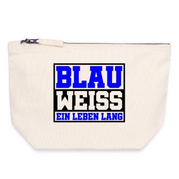 Blau Weiss ein Leben Lang | Farben änderbar - Canvas Reißverschluss-Täschchen (18 x 19 cm) - Naturweiß - Vorne