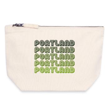 Portland Retro Gradient Pattern - Canvas Zip Pouch 18 x 19 cm - nature - Front