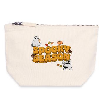 halloween spooky season - Canvas Reißverschluss-Täschchen (18 x 19 cm) - Naturweiß - Vorne