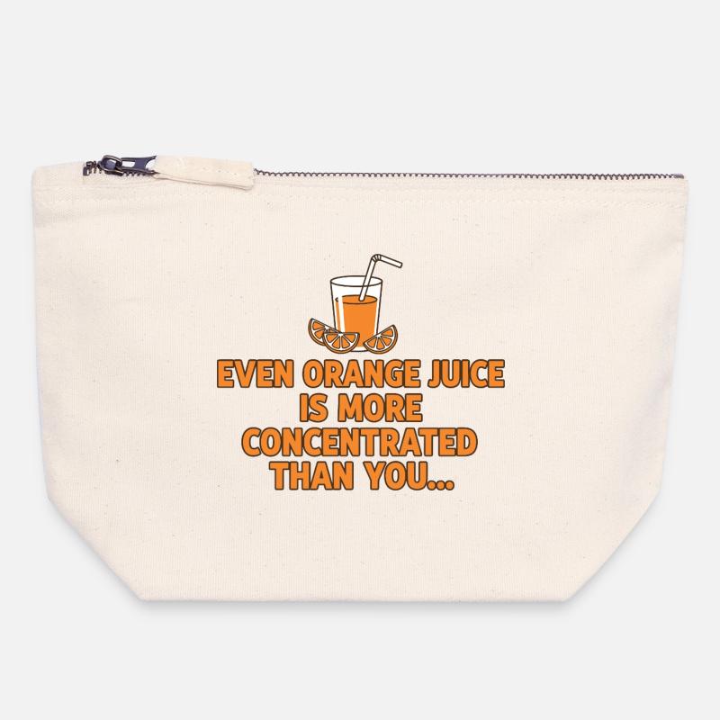 Orange Juice Concentration Funny Saying - Canvas Zip Pouch 18 x 19 cm - nature