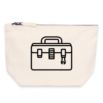 boîte à outils - Pochette zippée en toile 18 x 19 cm - blanc naturel - Devant