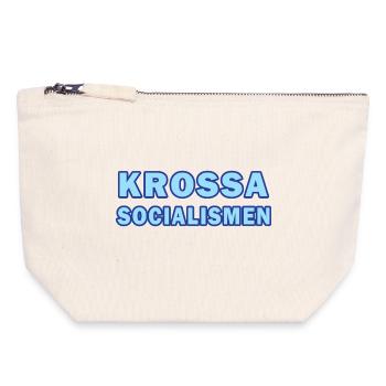 Écraser le socialisme Texte néon - Pochette zippée en toile 18 x 19 cm - blanc naturel - Devant