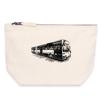 Mercedess O 405 G Bus Linienbus - Canvas Reißverschluss-Täschchen (18 x 19 cm) - Naturweiß - Vorne
