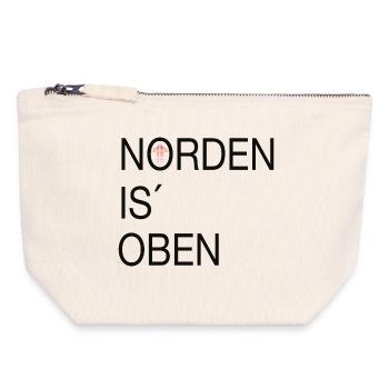 Norden is oben - Canvas Reißverschluss-Täschchen (18 x 19 cm) - Naturweiß - Vorne